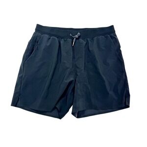 Rabbit Designed in California Black Athletic Running Shorts Womens LG Zip Pocket